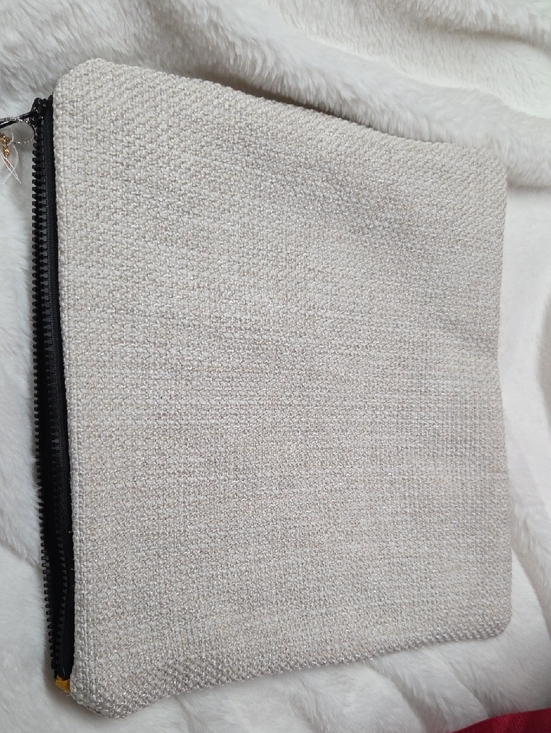 Other - Zoe's Handicrafts Neutral Woven Zip Pouch - Cream